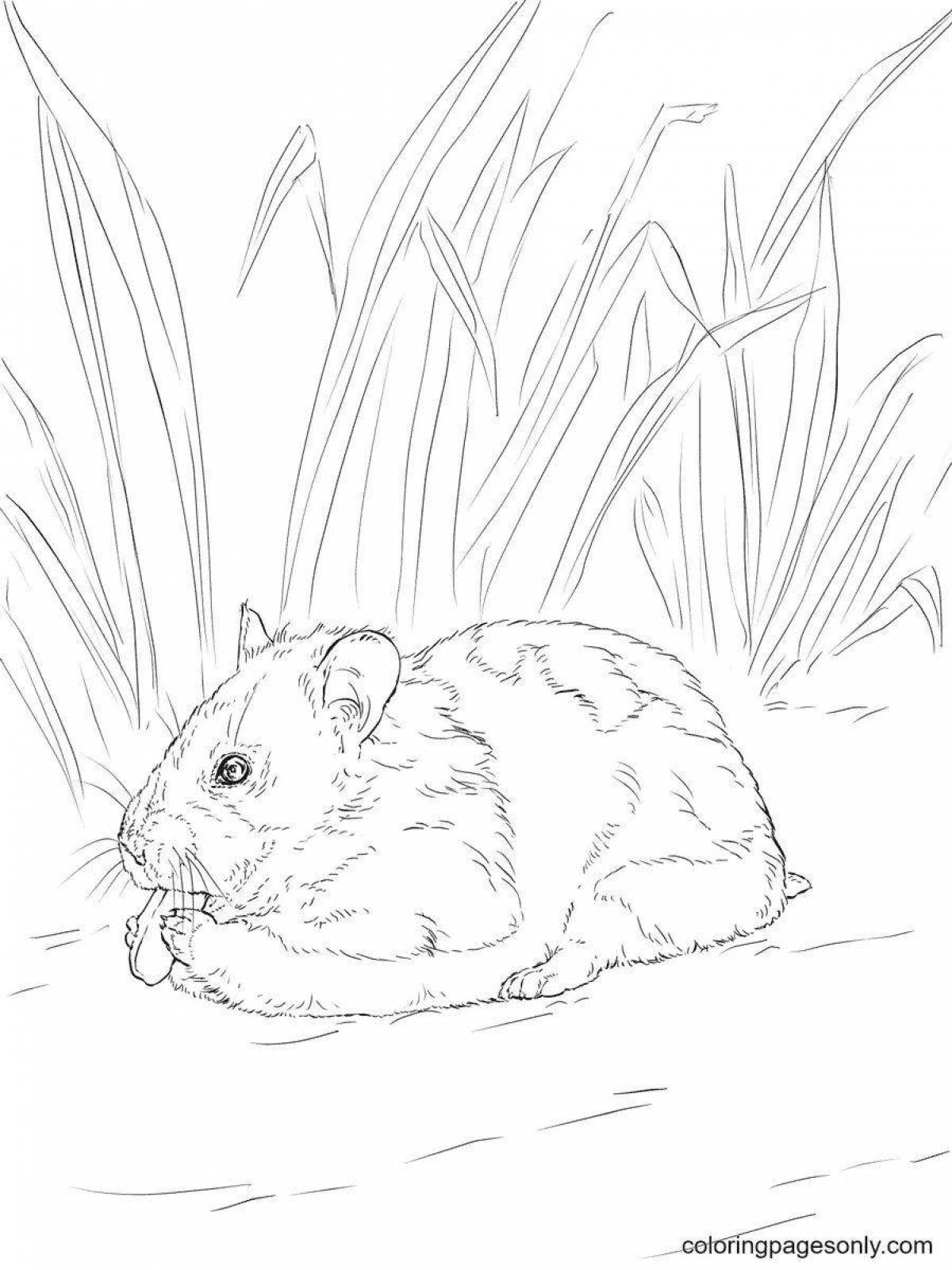 Hamster funny coloring book
