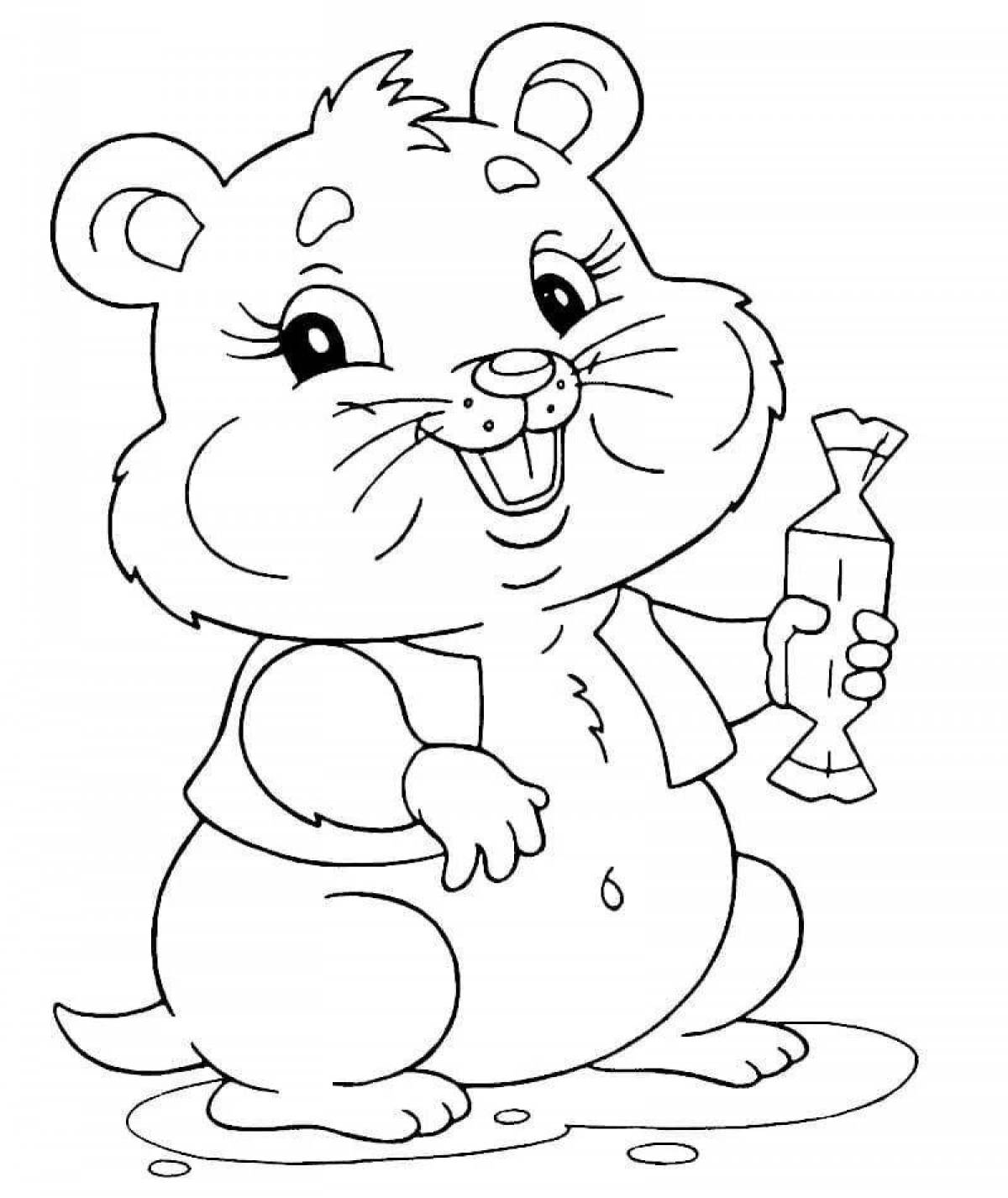 Rampant hamster coloring page