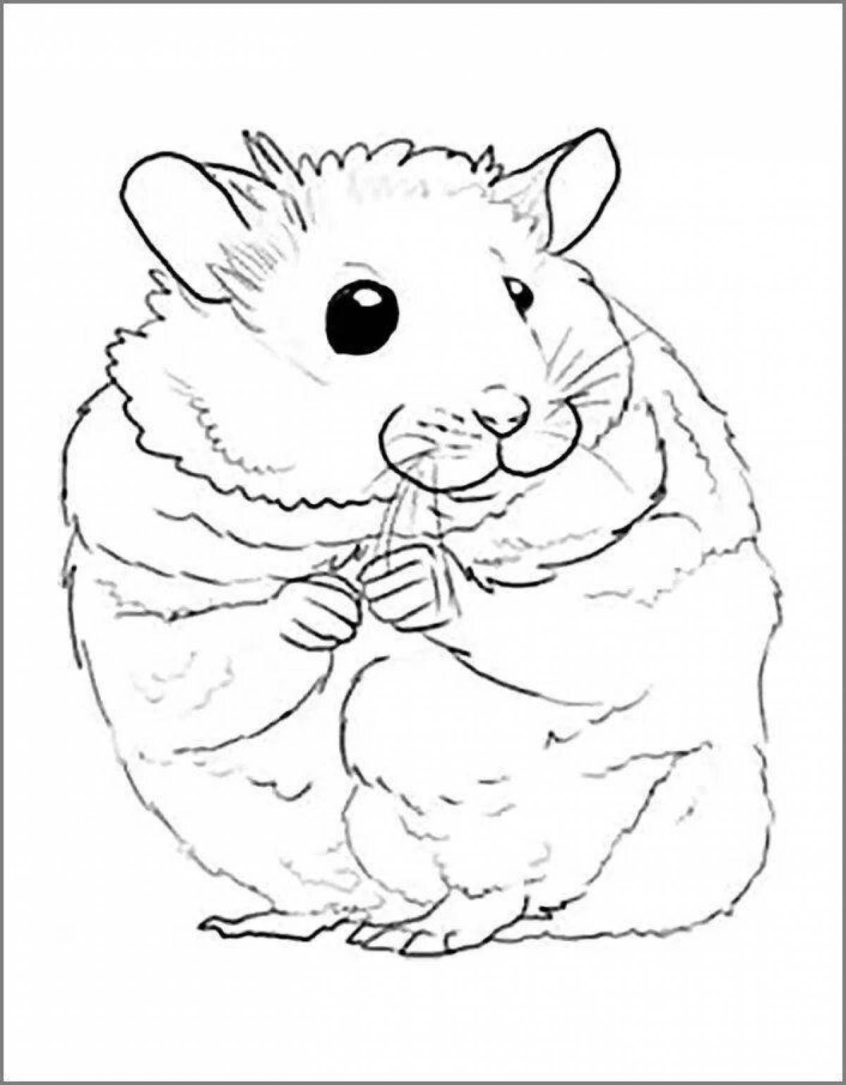 Coloring book witty hamster