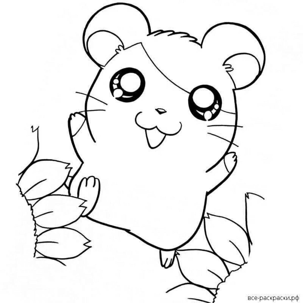 Calm hamster coloring page