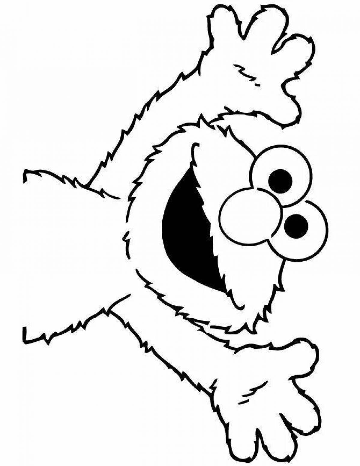 Elmo playful coloring page