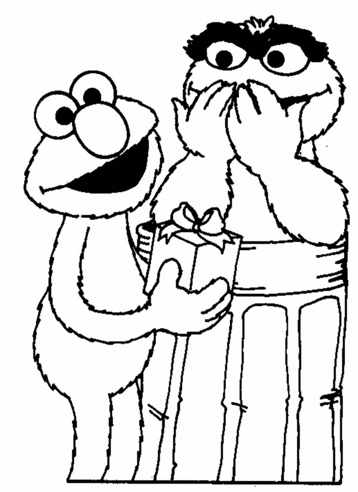 Colorful elmo coloring page