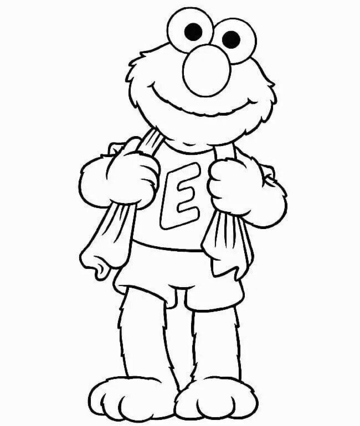 Coloring page elmo leaving