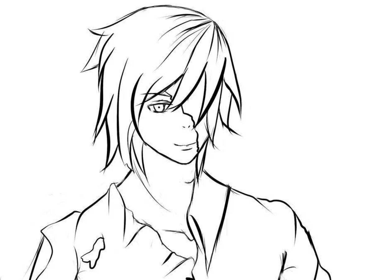 Creepypasta coloring page - hair on end