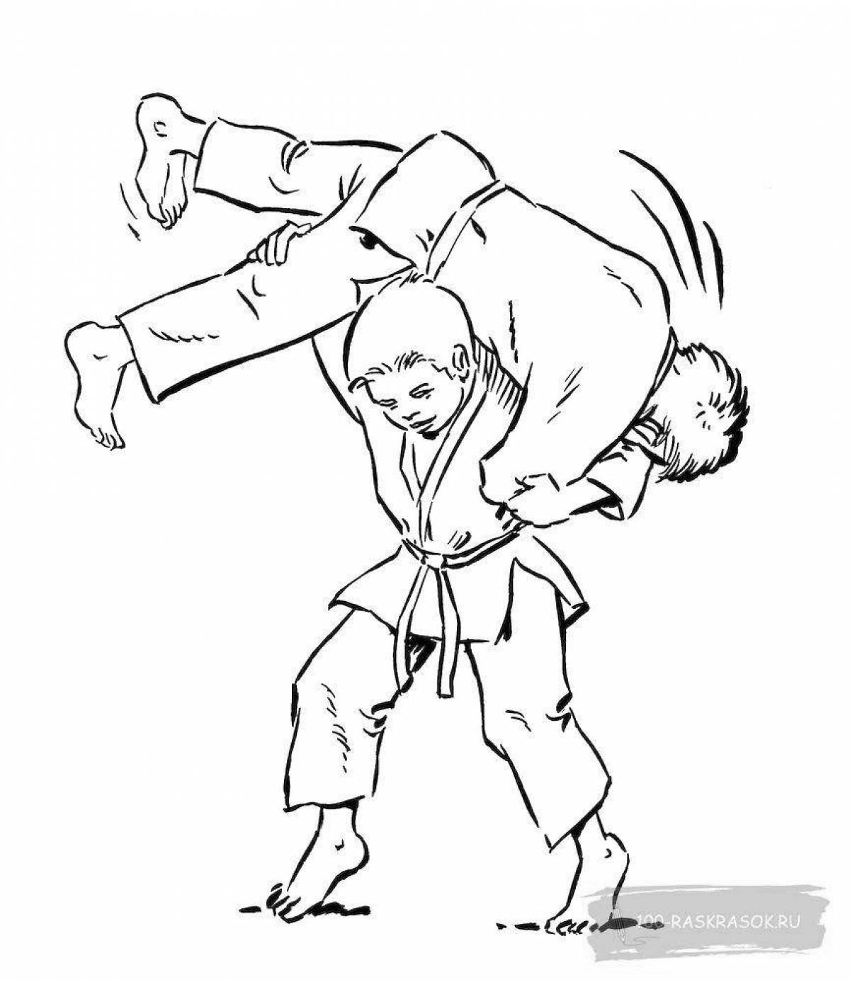 Bright judo coloring page