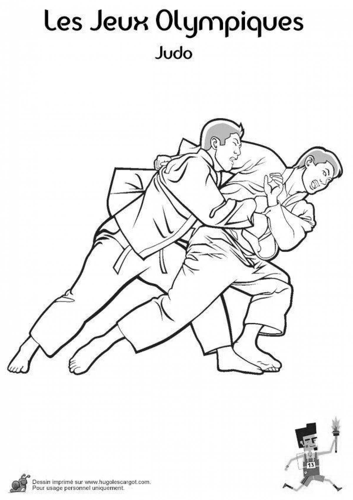 Attractive judo coloring page