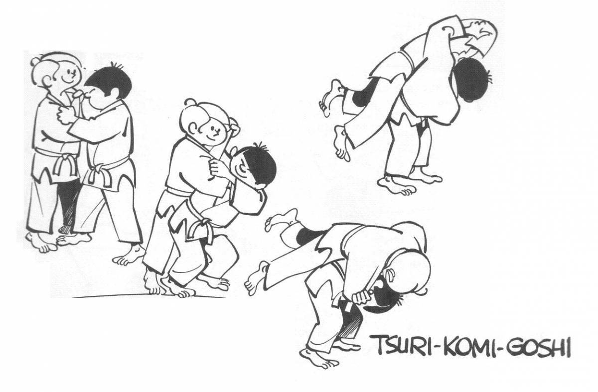 Fun judo coloring book