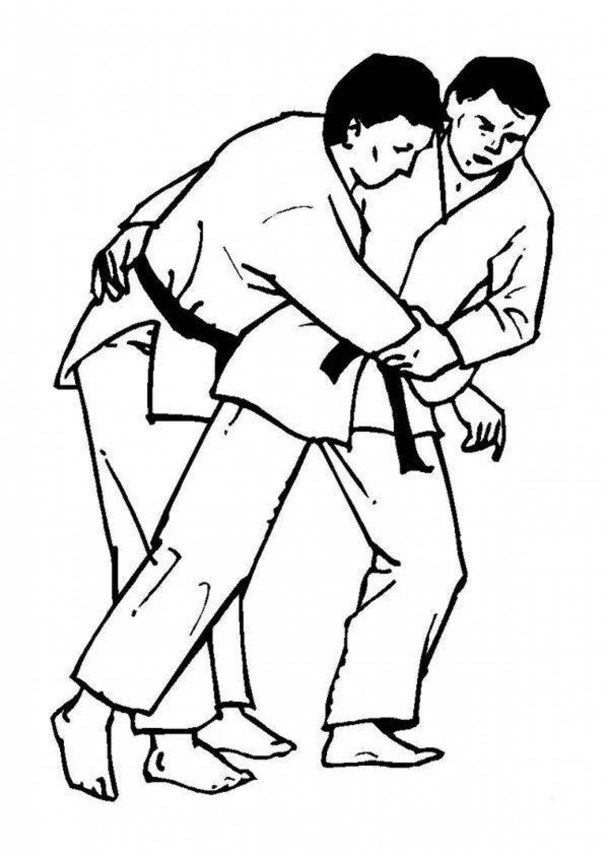 Joyful judo coloring page