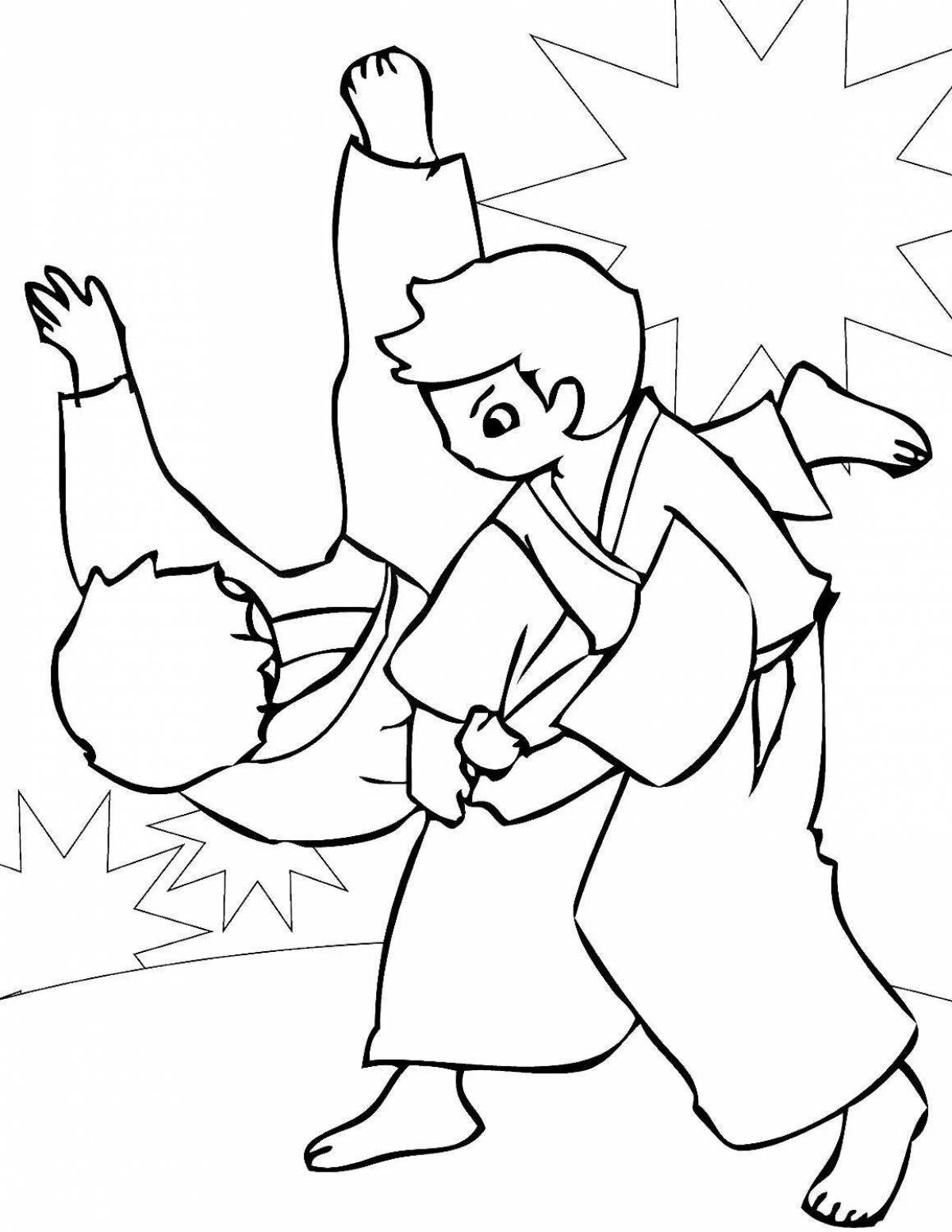 Tempting judo coloring page