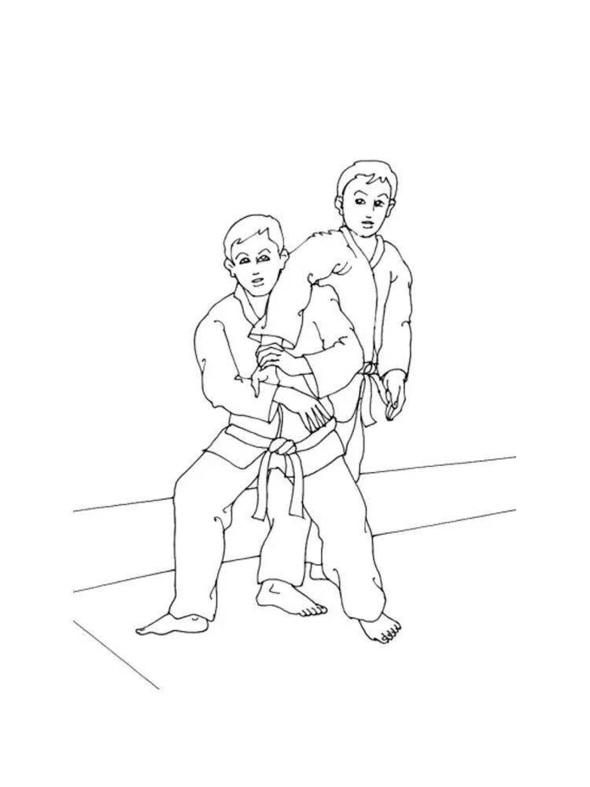 Judo magic coloring page
