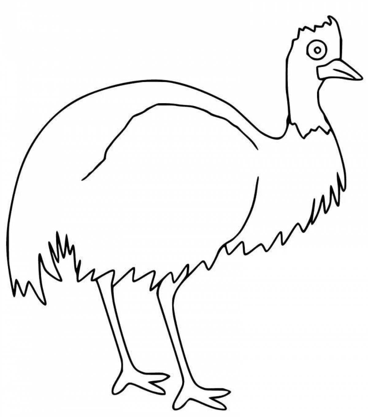 Fat emu coloring page