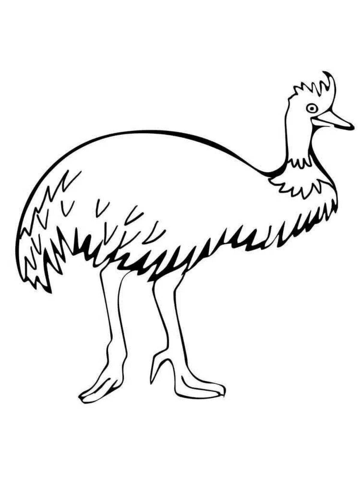 Magic emu coloring page