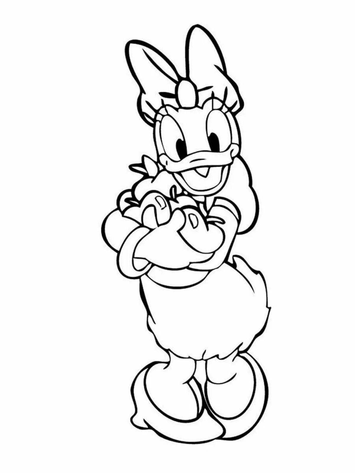 Playful daisy coloring page