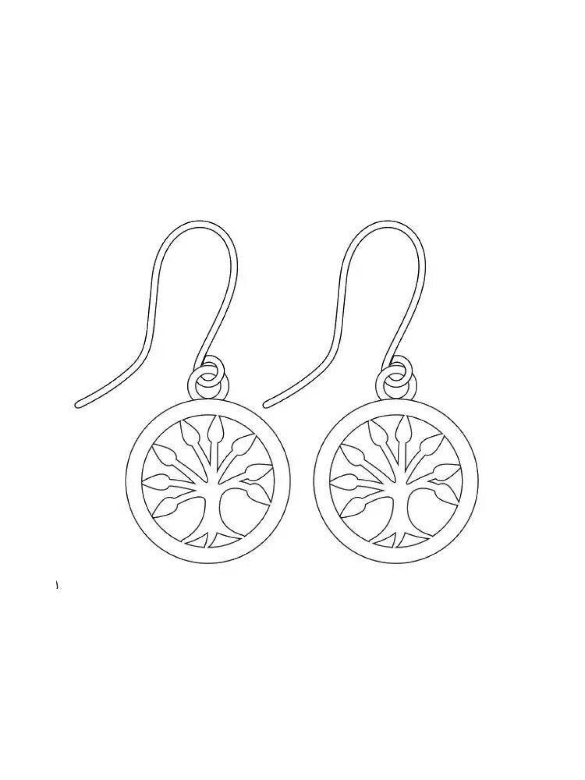 Colourful earrings coloring page