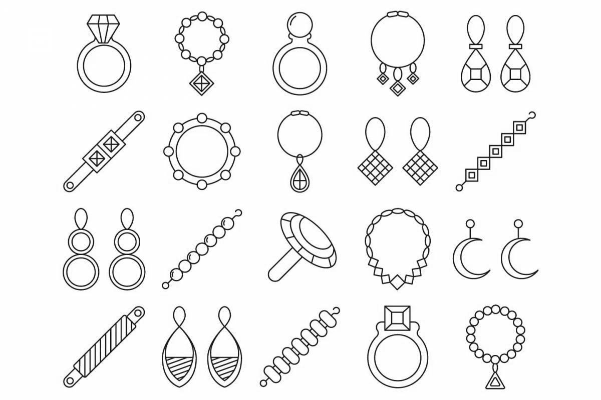 Coloring page dazzling earrings