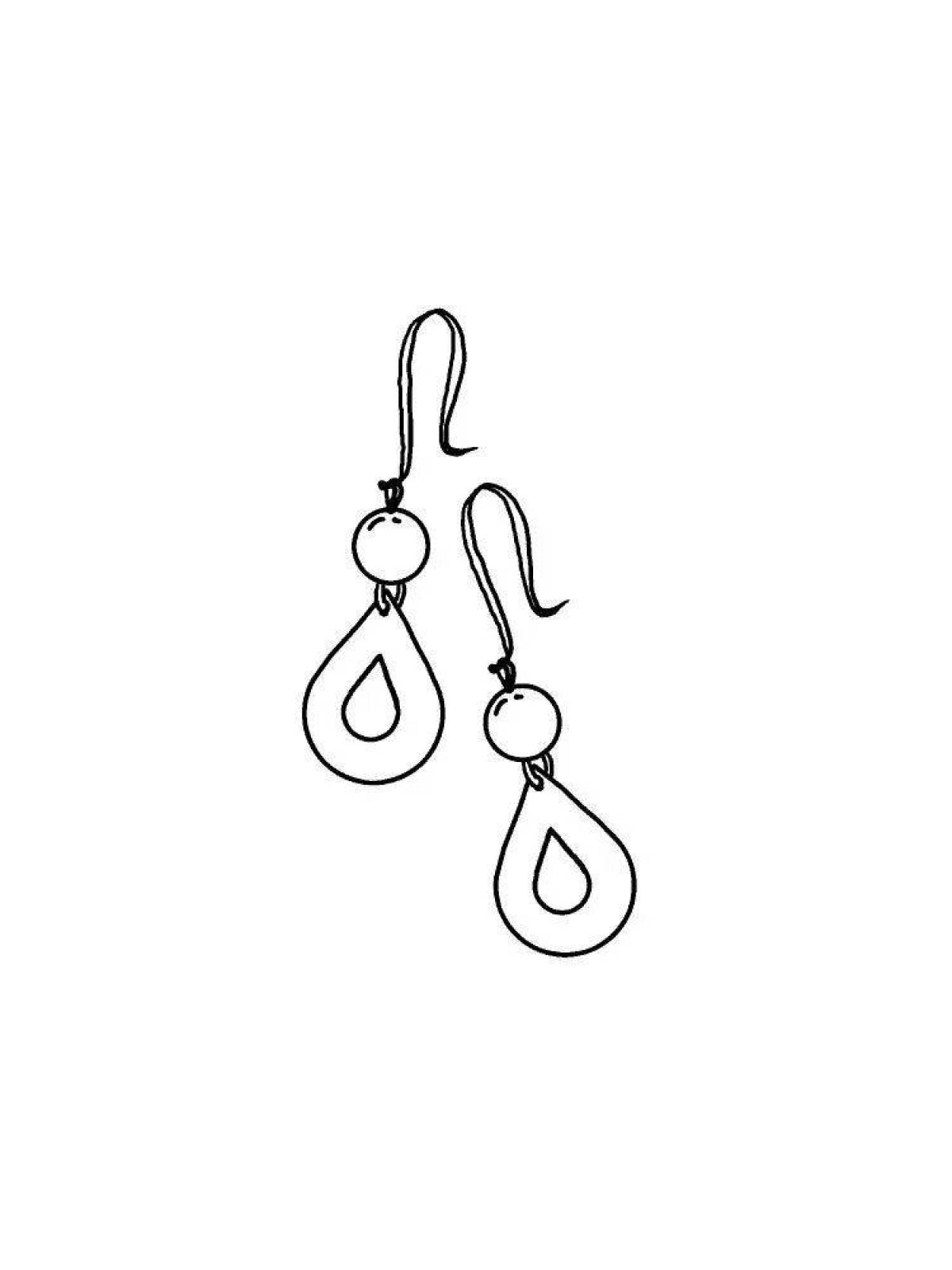 Coloring page glamor earrings