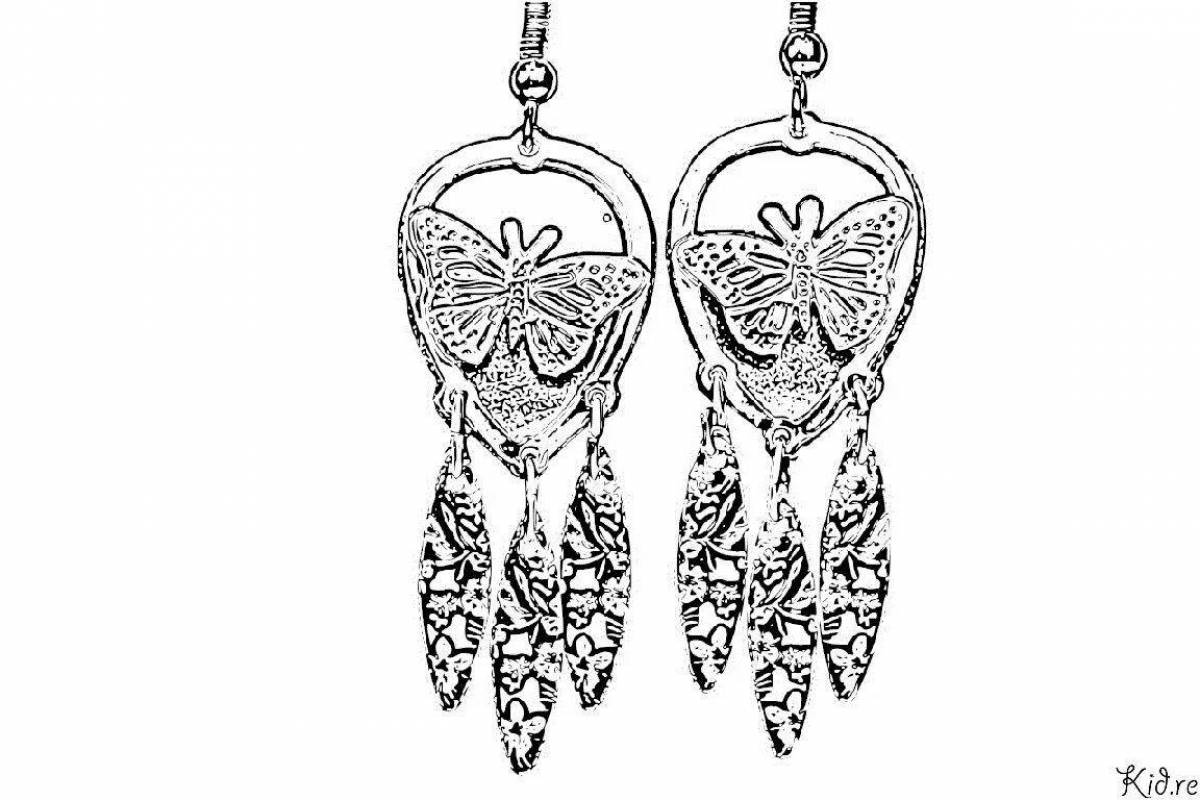 Coloring page graceful earrings