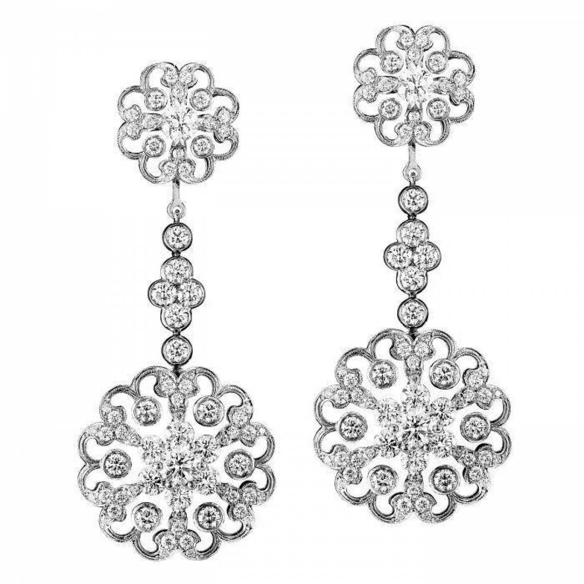 Coloring page charming earrings