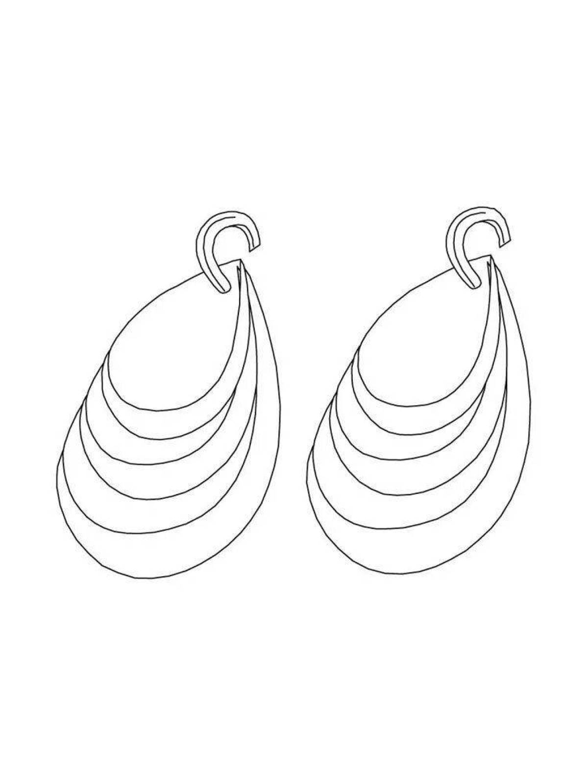 Coloring page attractive earrings
