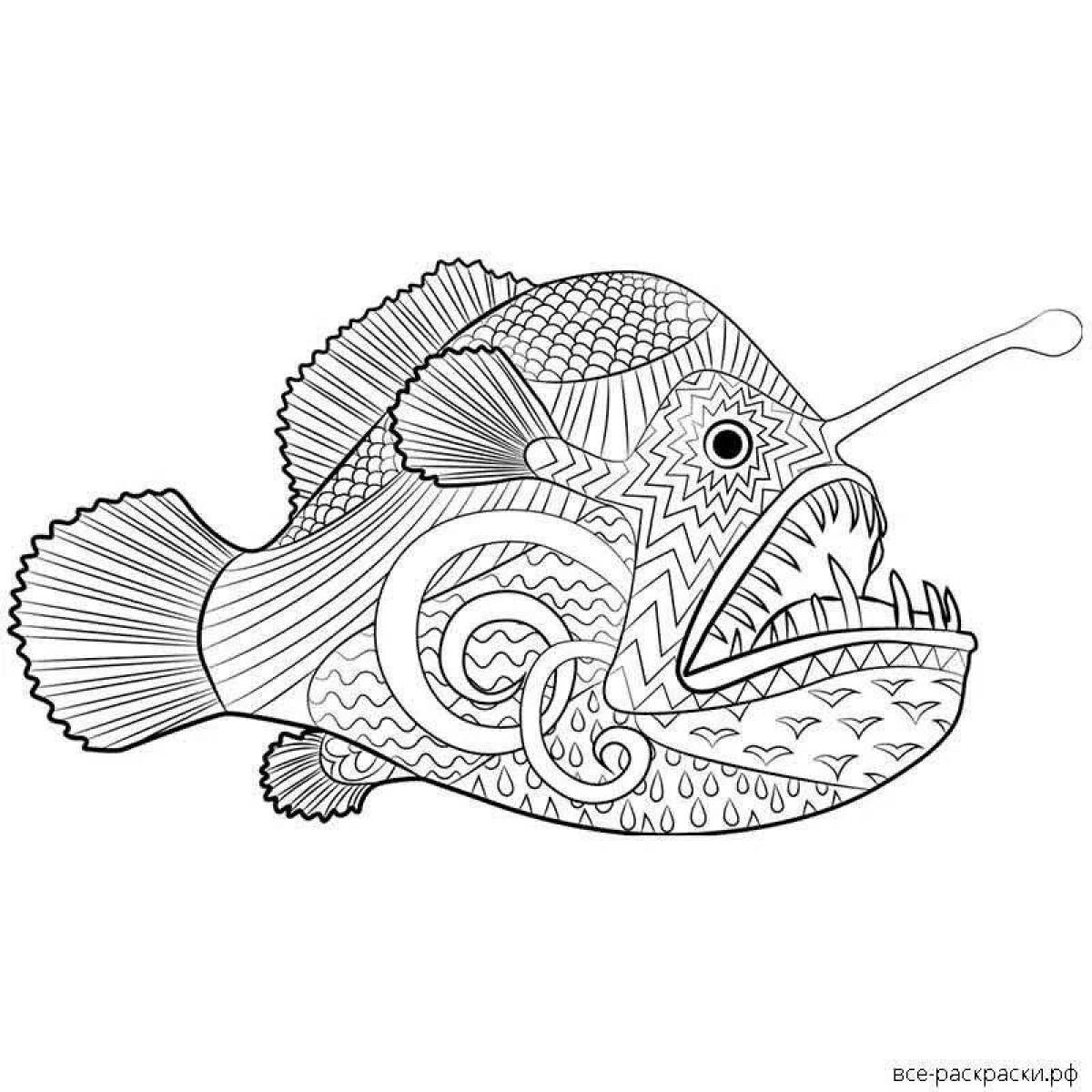 Radiant angler coloring page