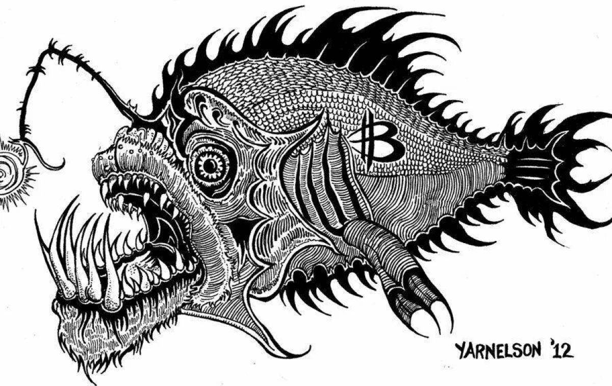 Animated angler coloring page