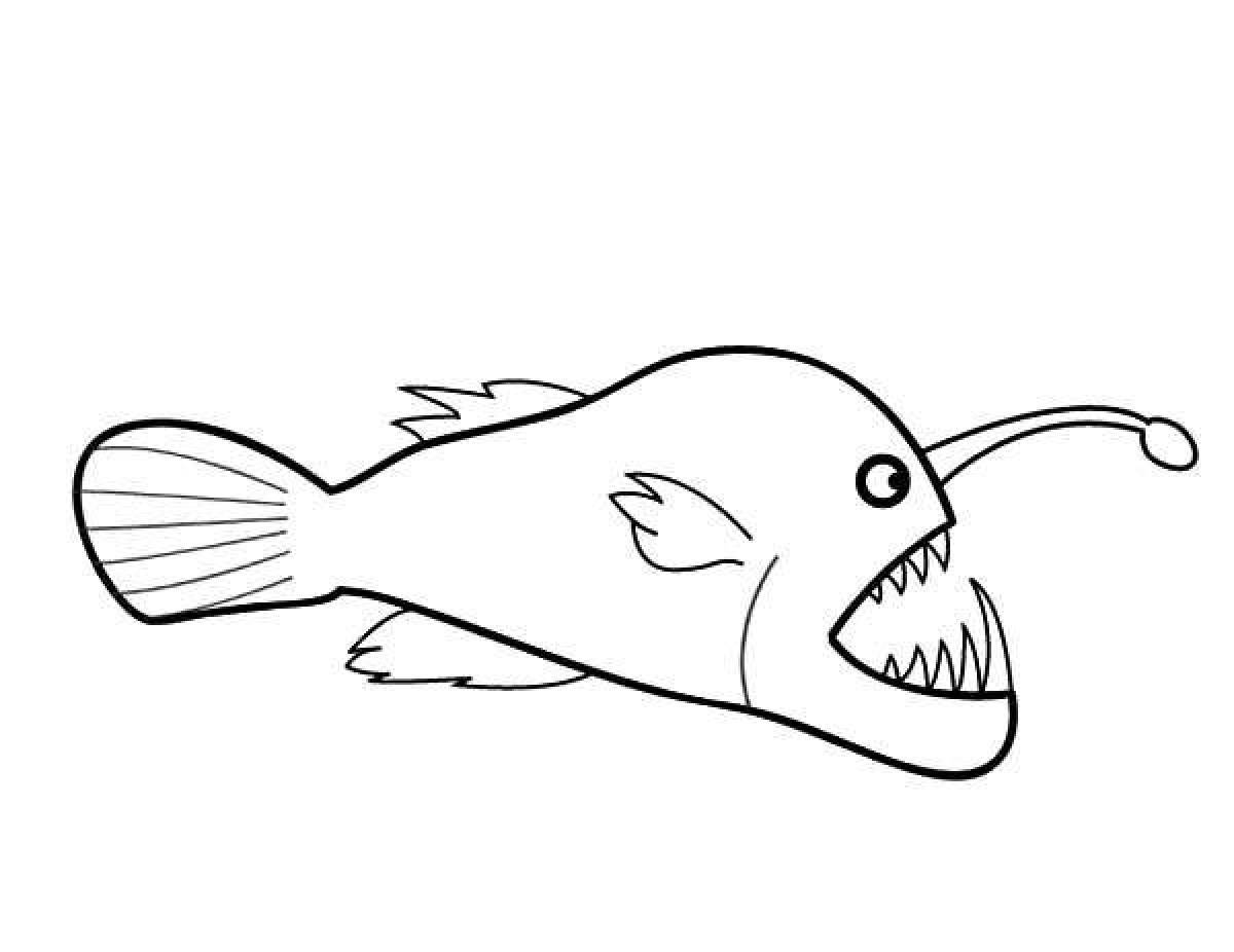 Attractive angler coloring page