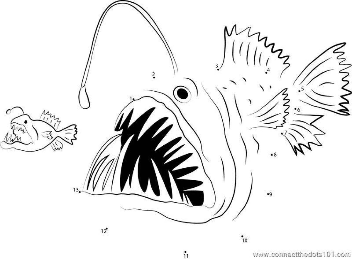 Adorable angler coloring page