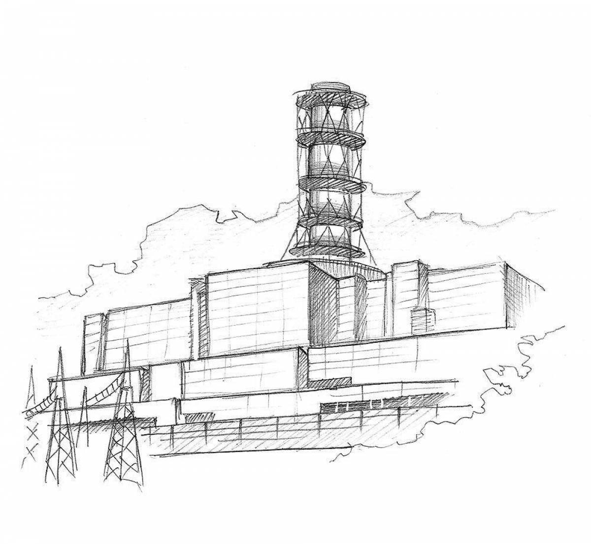 Рисунок чернобыльской аэс. Атомная электростанция раскраска Чернобыль. Раскраска атомная станция Чернобыль. Чернобыльская электростанция АЭС раскраска. Рисунок Чернобыльская АЭС атомная электростанция.