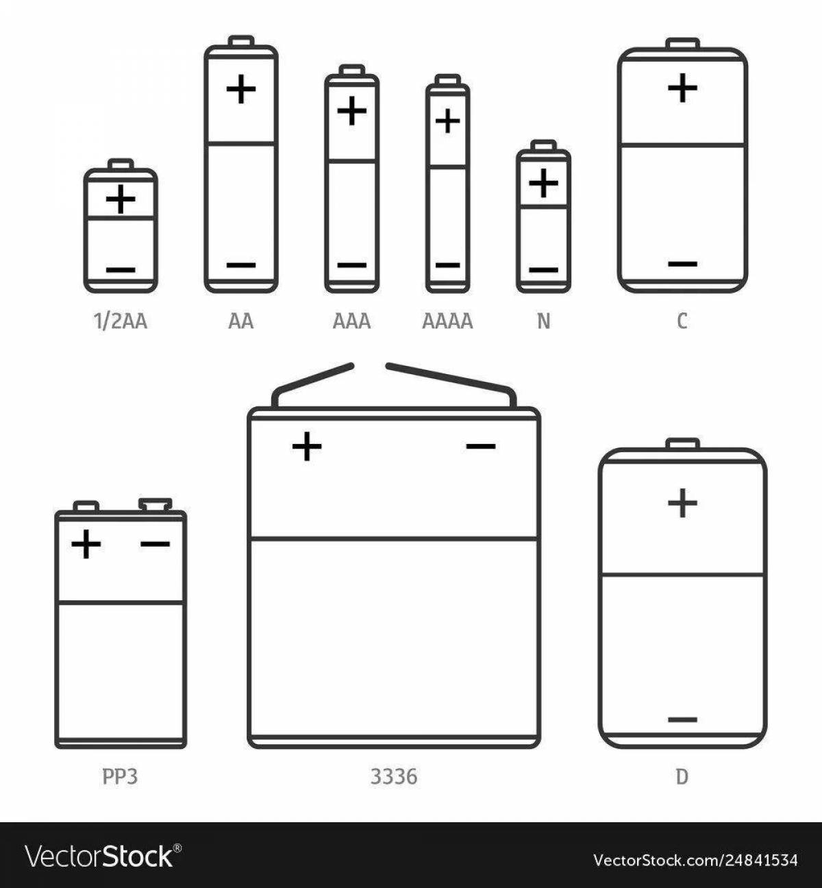 Bright battery coloring page