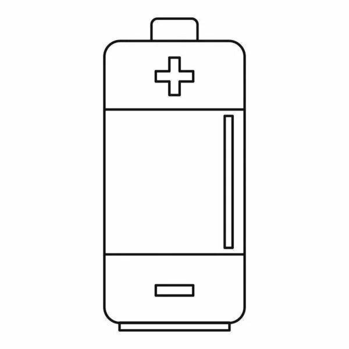 Detailed battery coloring page