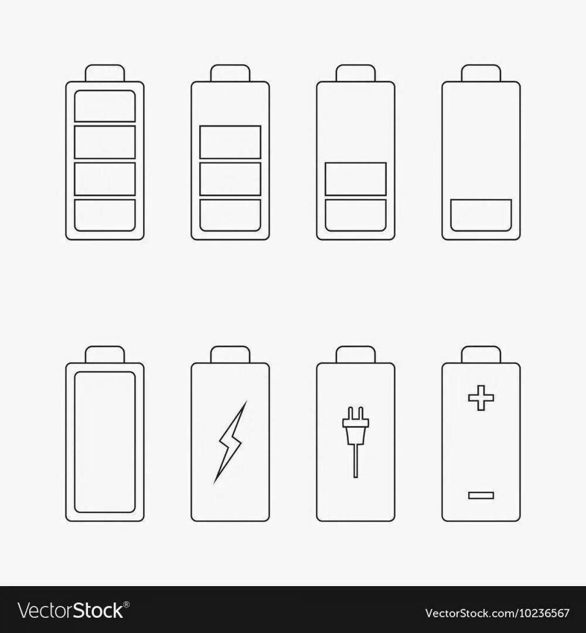 Intricate battery coloring page