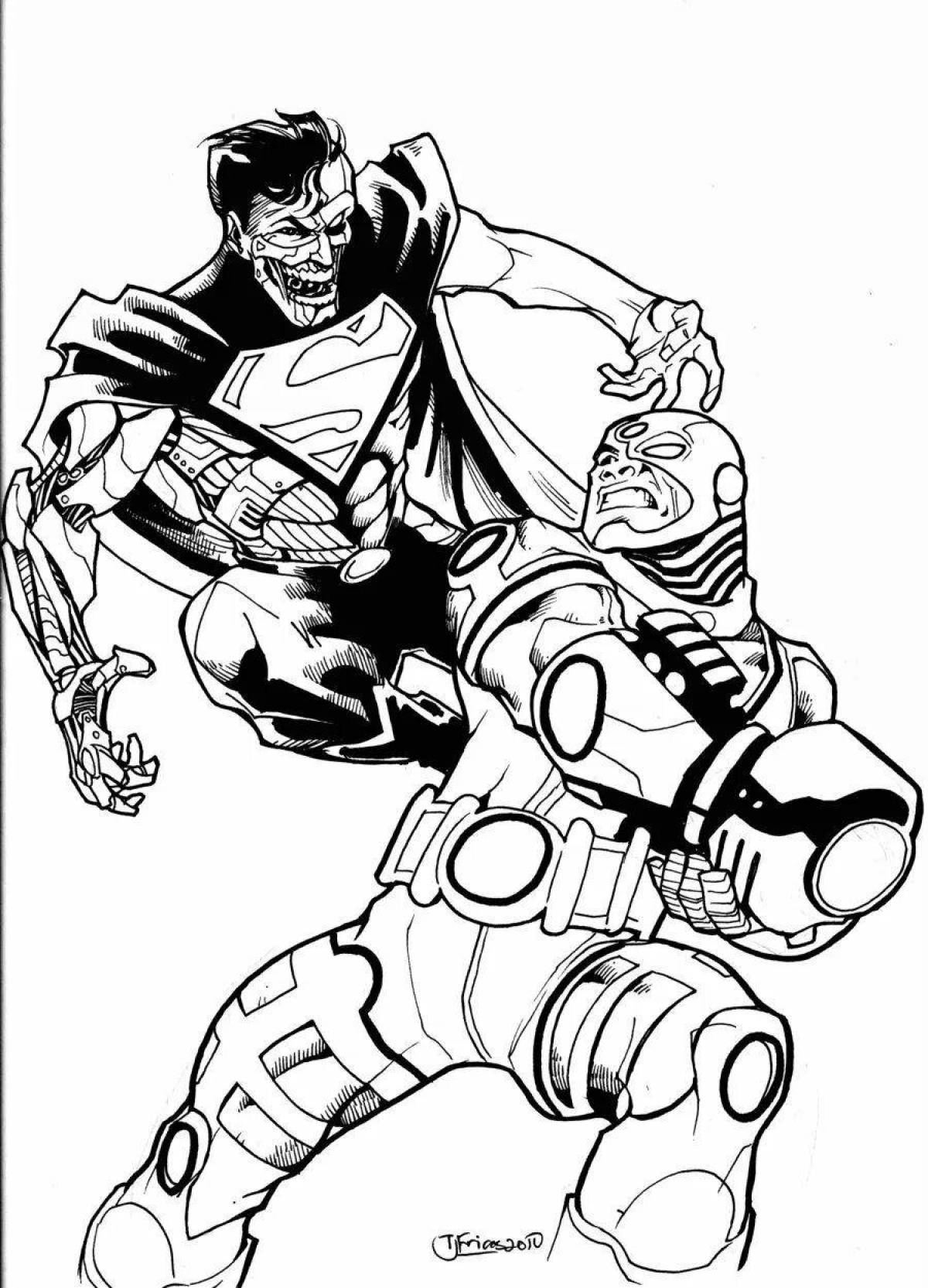 Coloring page brave cyborg