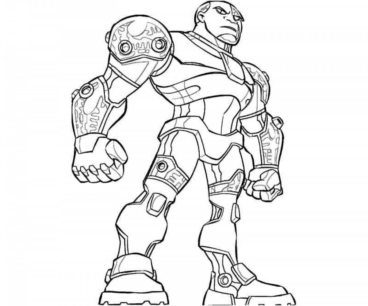 Coloring page nice cyborg