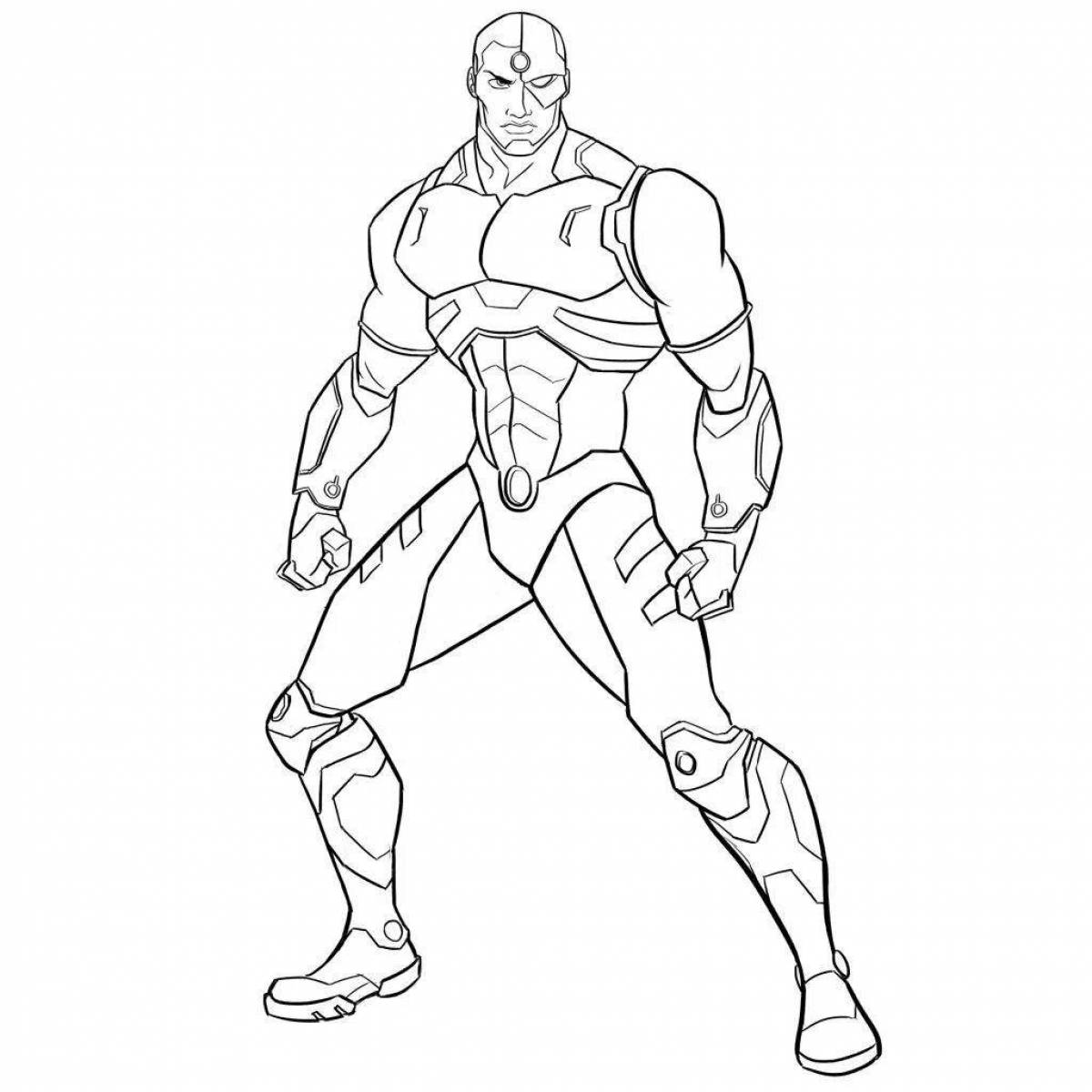 Glitter cyborg coloring page