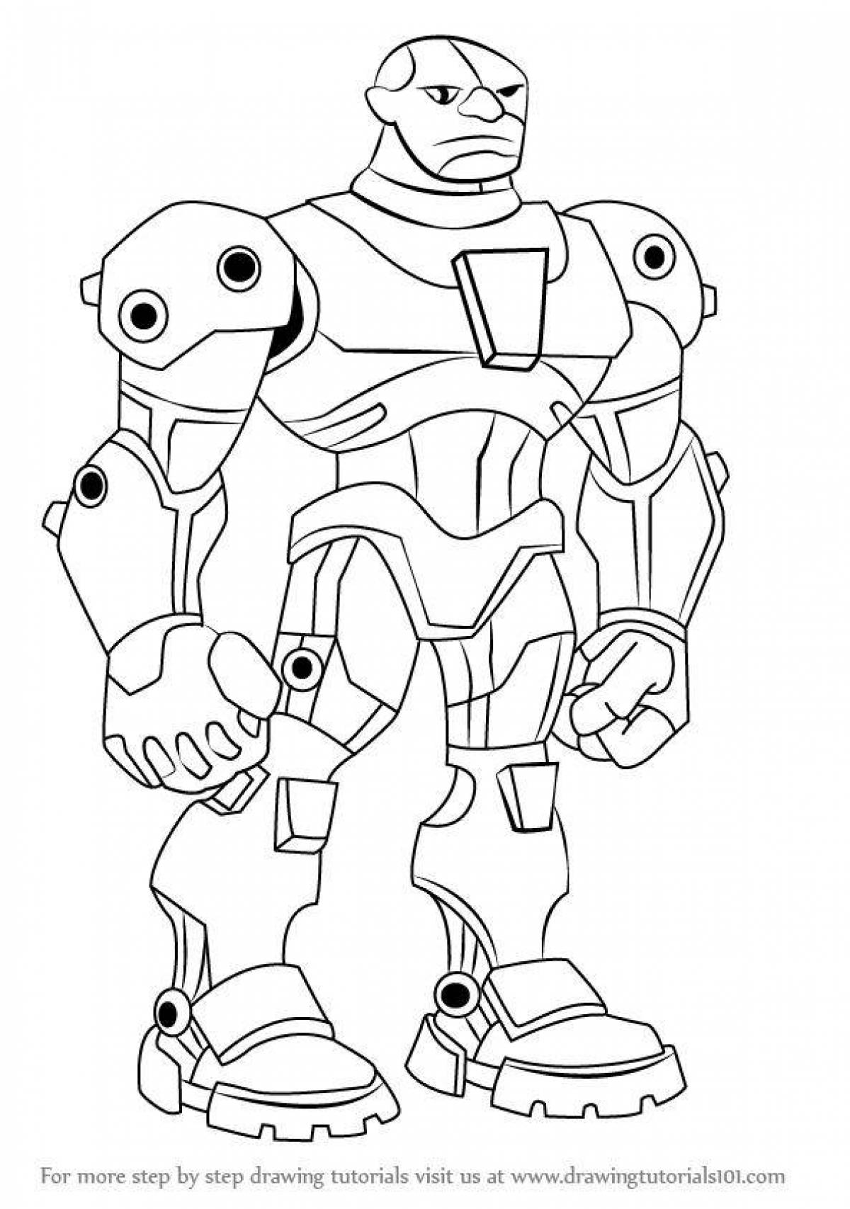 Gorgeous cyborg coloring page
