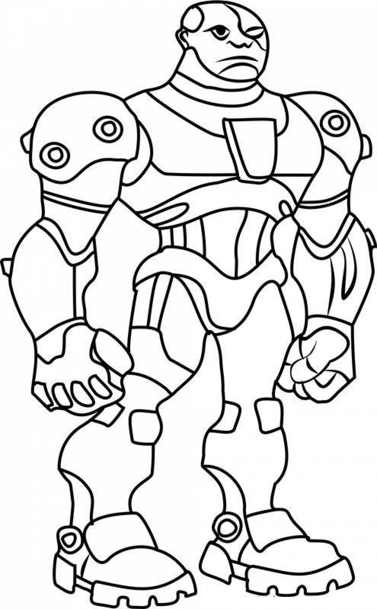 Coloring page graceful cyborg