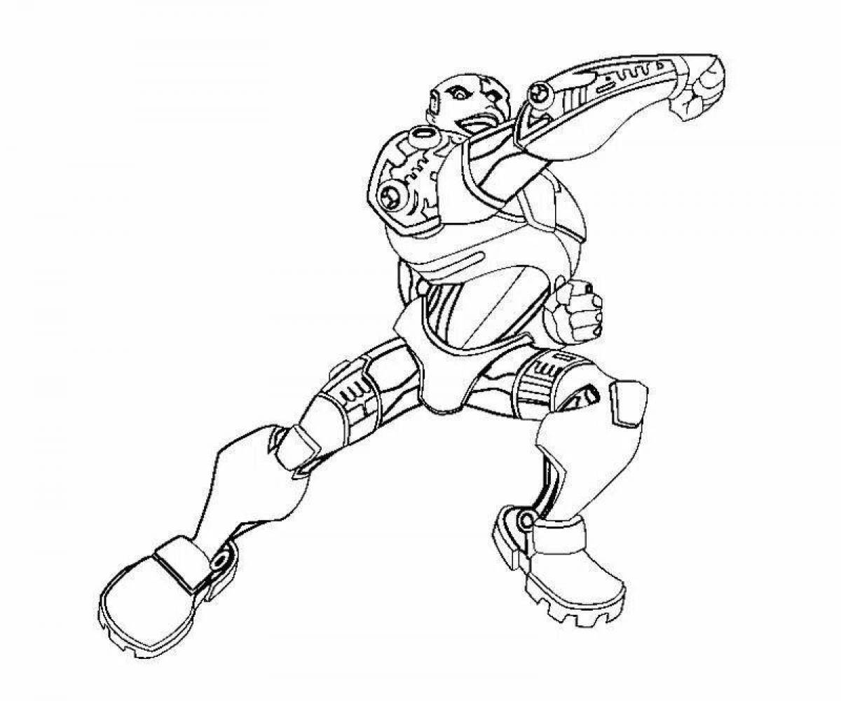 Adorable cyborg coloring page