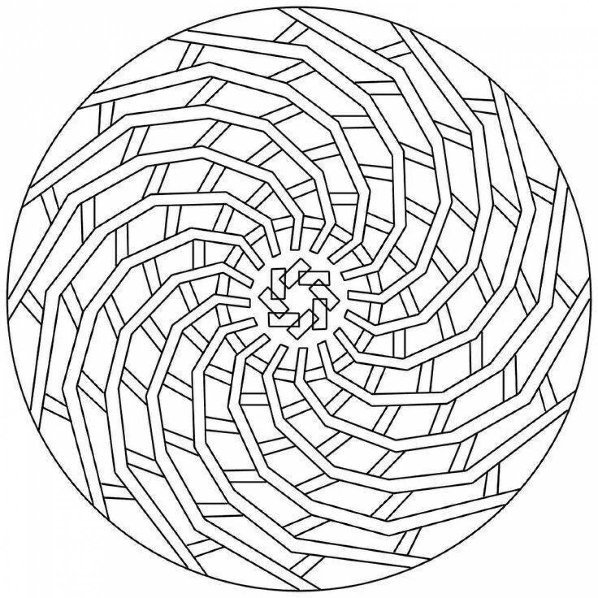 Colouring page with amazing circle pattern