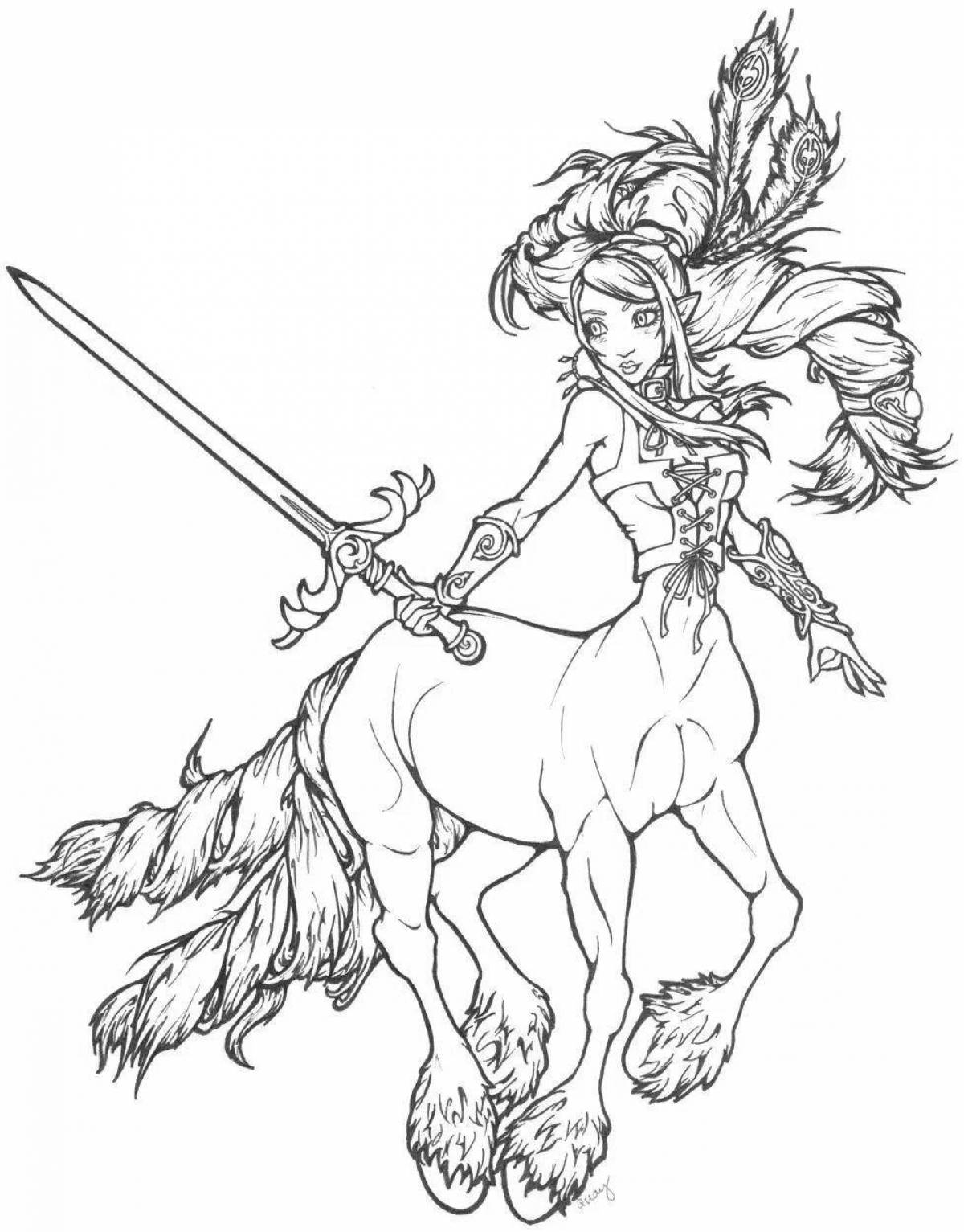 Charming mythical creature coloring book