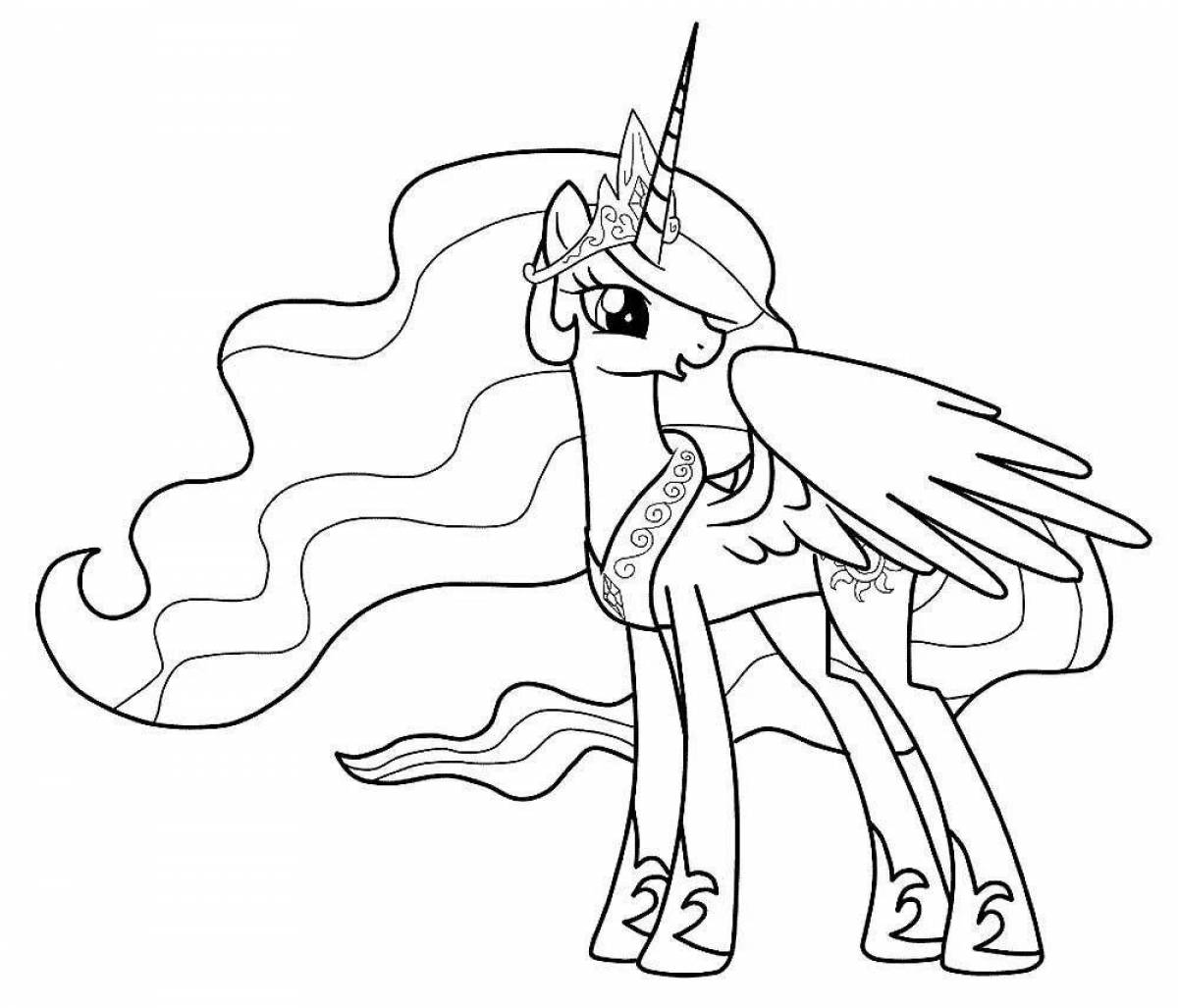 Coloring page my little pony is happy