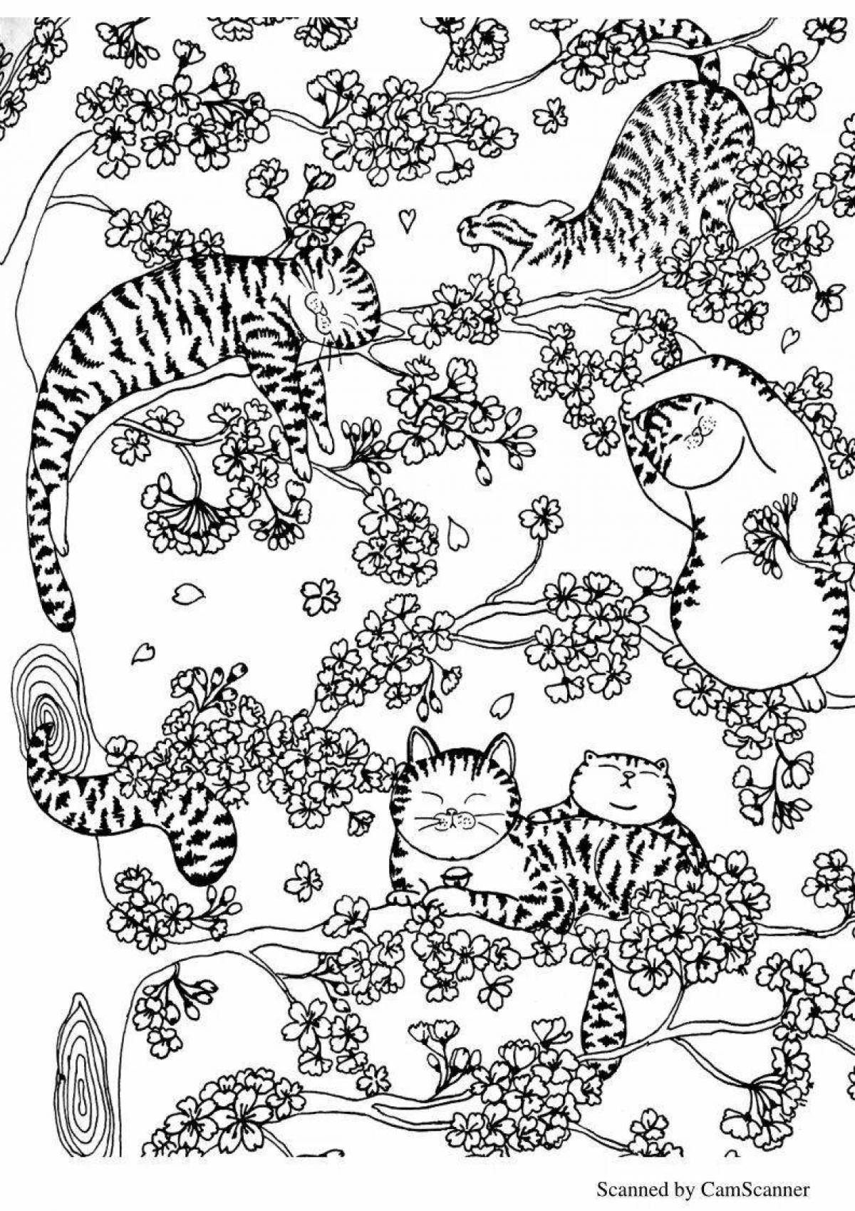 Раскраска антистресс миллион котов