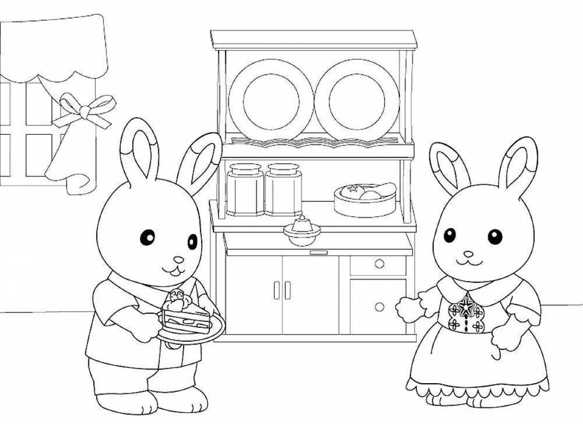 Coloring page joyful magical kitchen