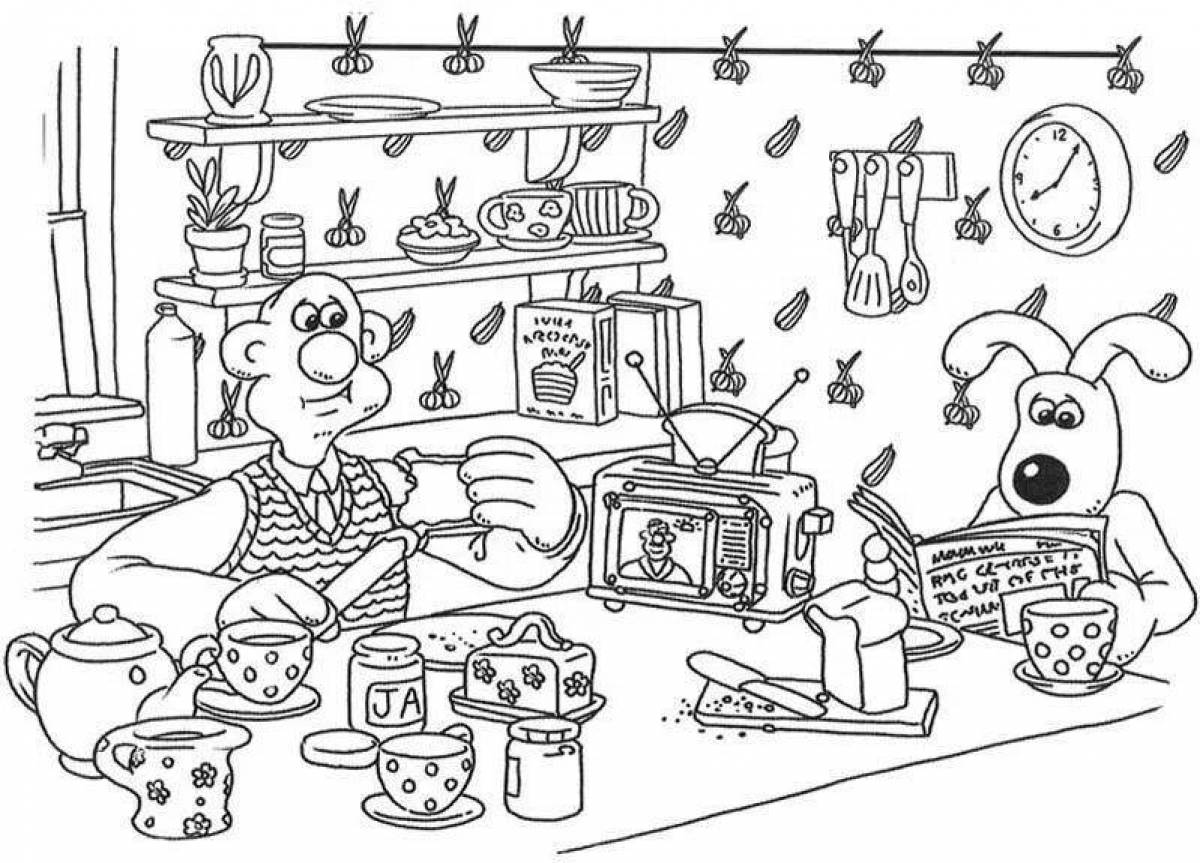 Gorgeous Magical Kitchen Coloring Page