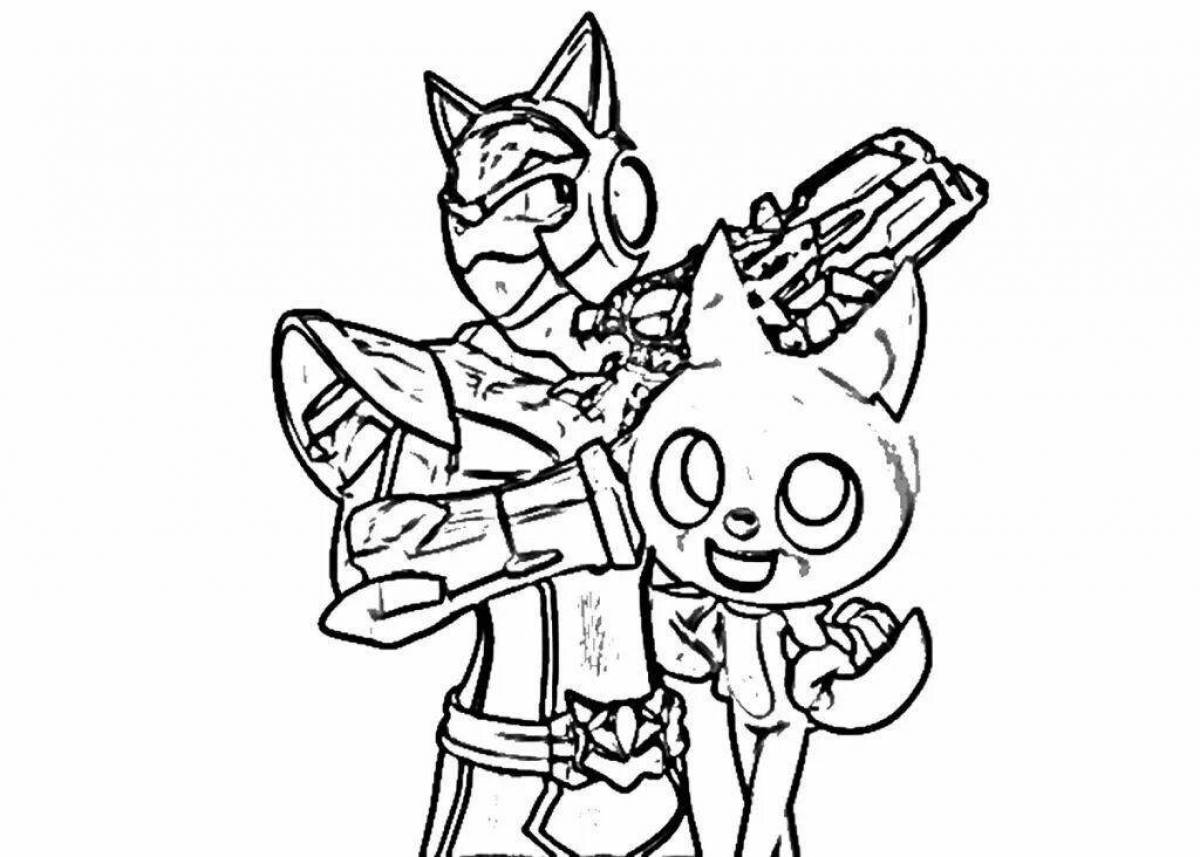 Colorful mini force coloring page