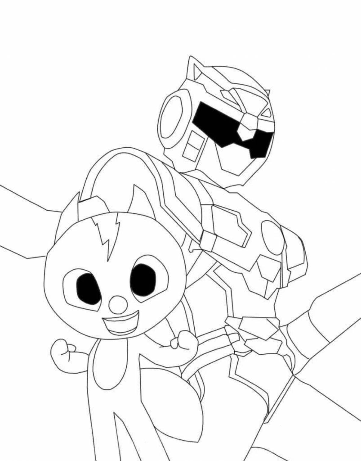 Mini force live coloring page