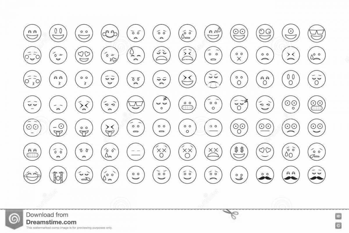 Funny coloring smileys small