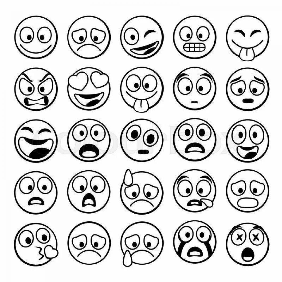 Amazing emoji coloring pages, small