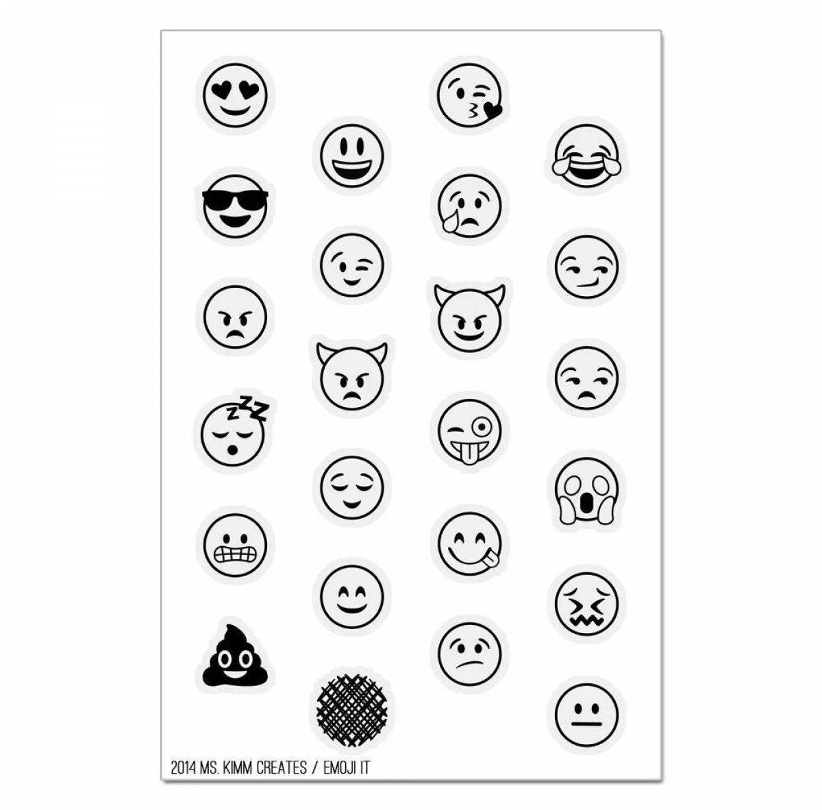 Bright coloring smileys small