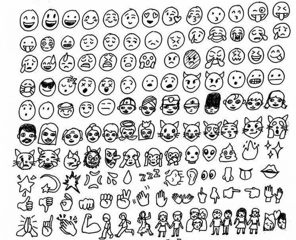 Sparkly coloring smileys small