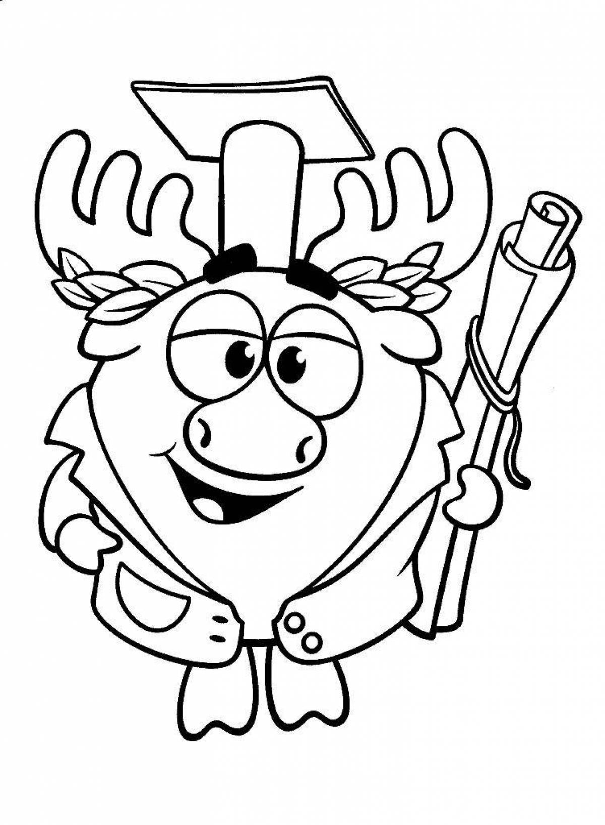 Coloring smeshariki moose